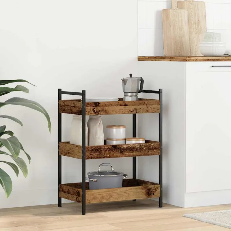 Carro de Cocina Madera envejecida 50 x 30 x 70 cm