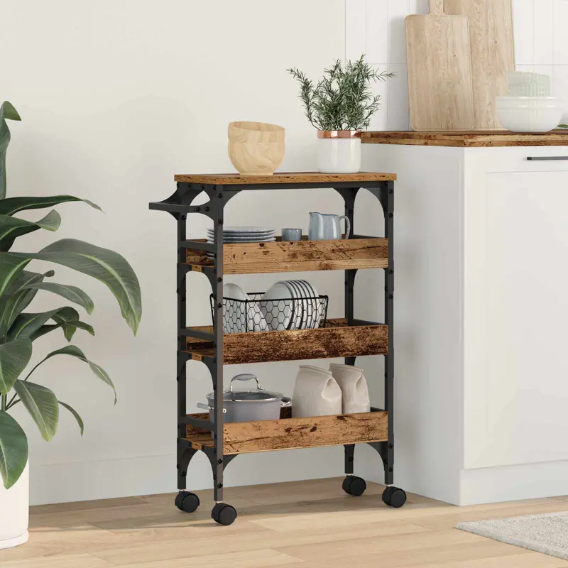 Carro de Cocina Madera Vieja 53 x 20 x 76 cm