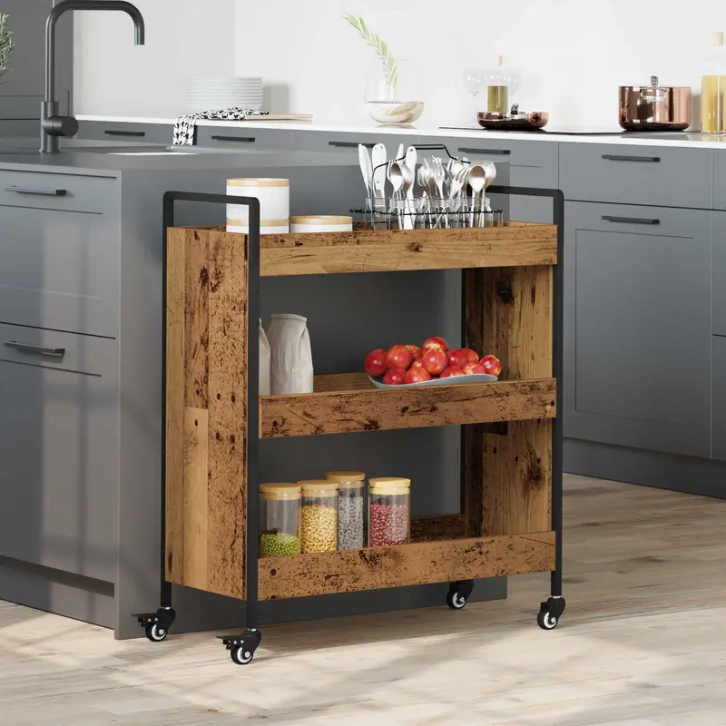 Carro de Cocina Madera vieja 70 x 30 x 82 cm