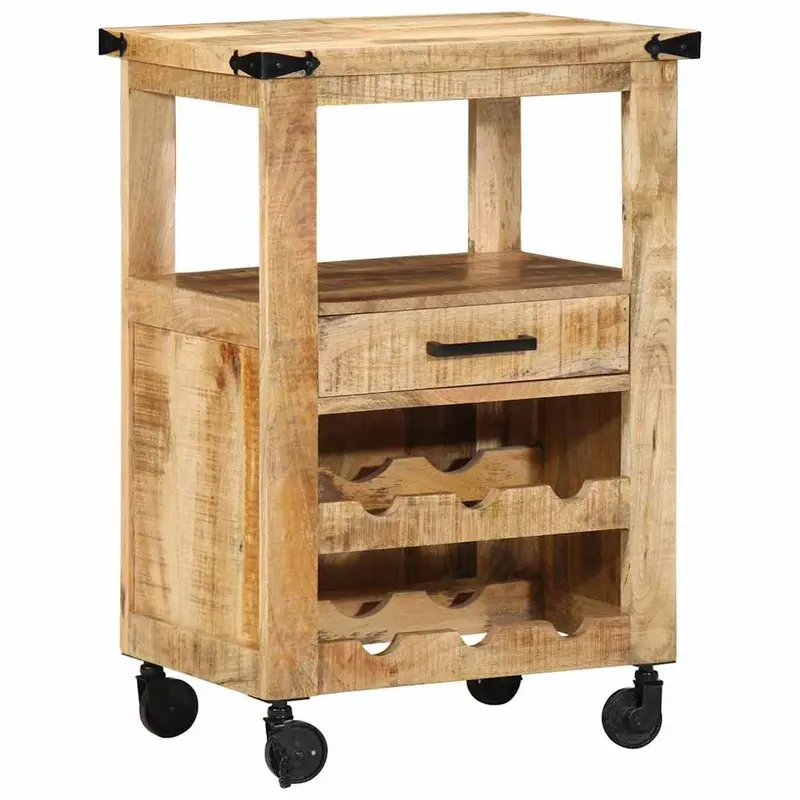 Carro de Cocina Marrón 55 x 40 x 80 cm Madera de mango maciza