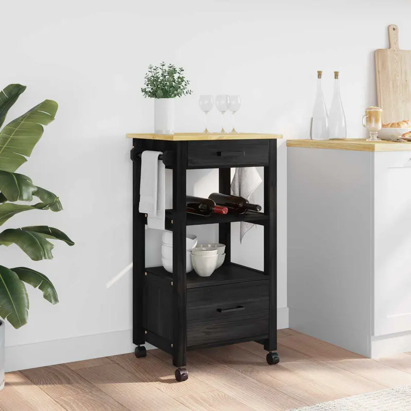 Carro de Cocina MONZA Negro 48 x 40 x 88,5 cm