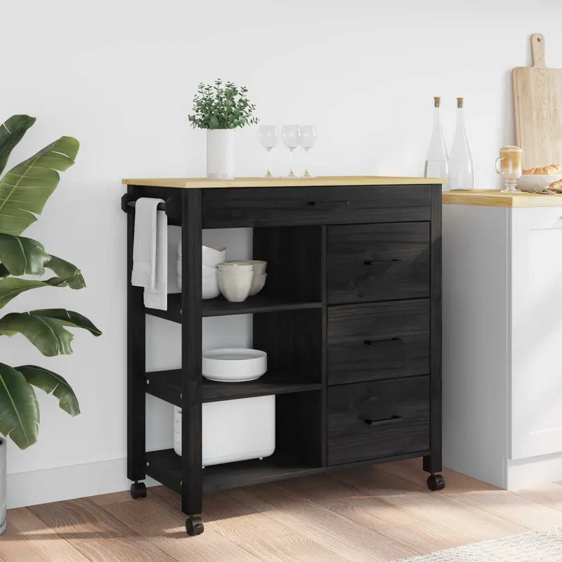 Carro de Cocina MONZA Negro 84 x 40 x 88,5 cm
