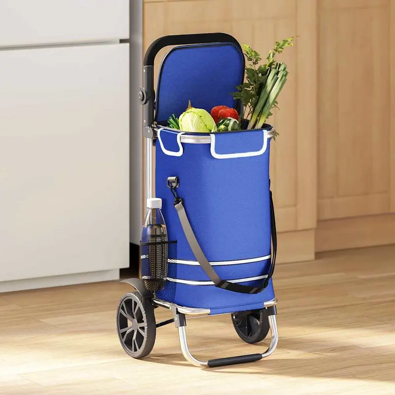 Carro de compras Azul 36,5 x 46,5 x 100,5 cm Tela Oxford