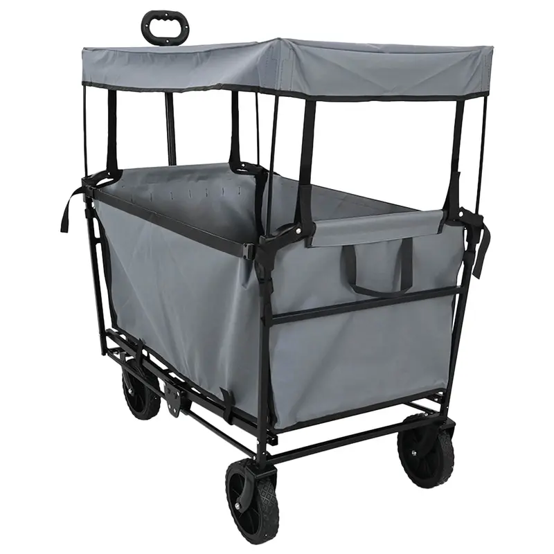 Carro de Mano Plegable Gris 105 x 56,5 x 116 cm Tela Oxford
