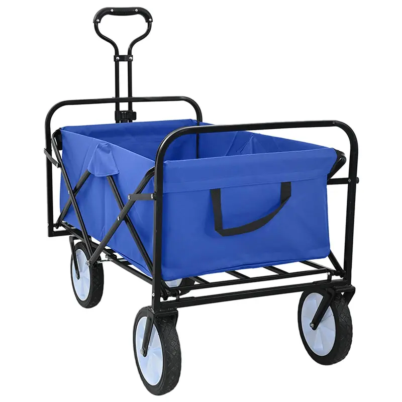 Carro de Mano Plegable Manual Azul 94 x 53 x 99 cm Tela Oxford