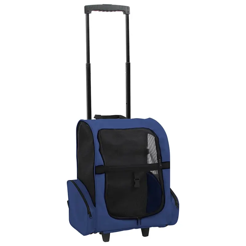 Carro plegable para mascotas multiusos azul