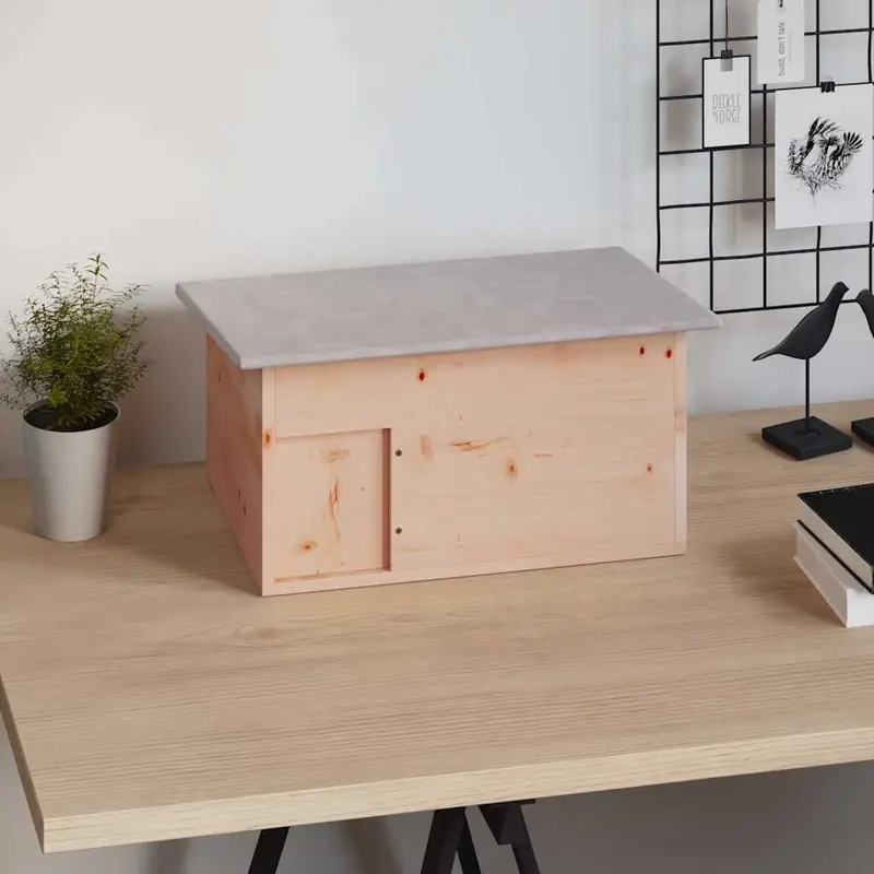 Casa para erizos de madera 45x33x22 cm