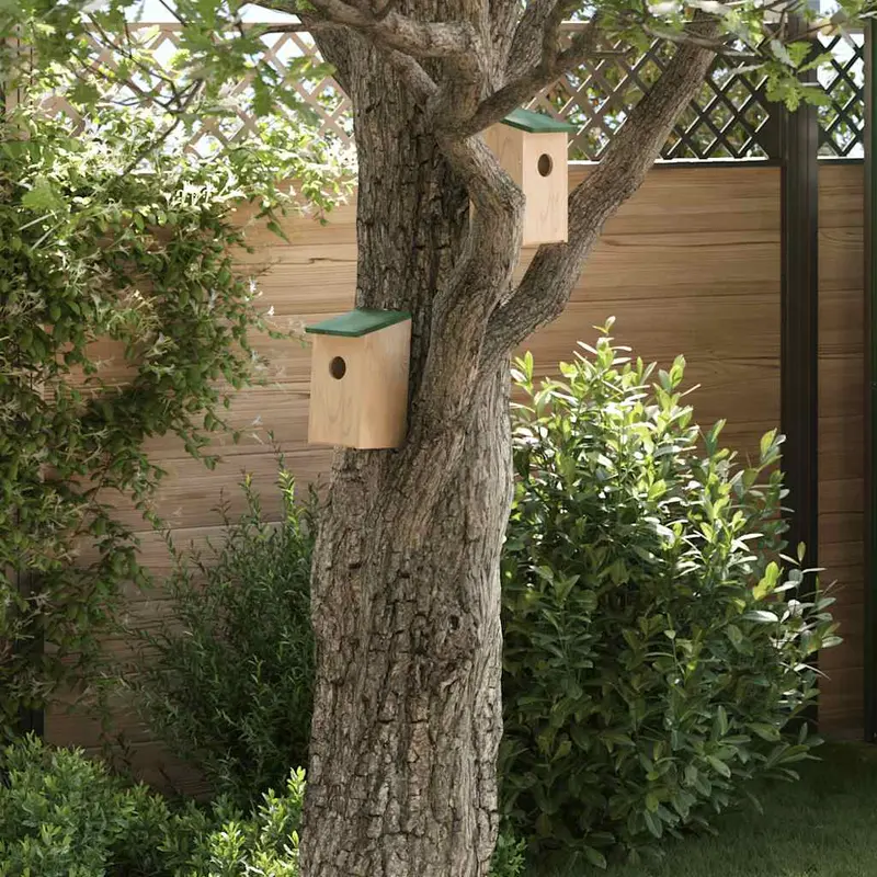 Casa para pájaros 10 unidades madera maciza de abeto 12x12x22cm