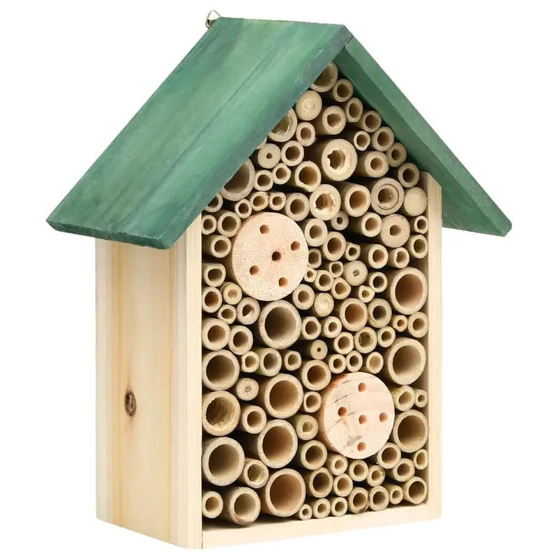 Casas de insectos 2 uds 23x14x29 cm madera maciza de abeto