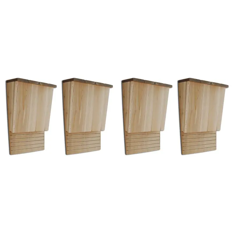 Casas para murciélagos 4 unidades de madera 22x12x34 cm