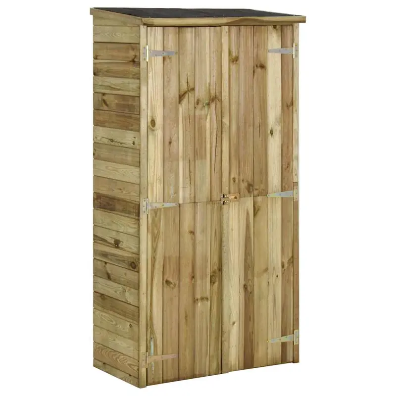 Caseta herramientas de jardín madera de pino 85x48x177 cm