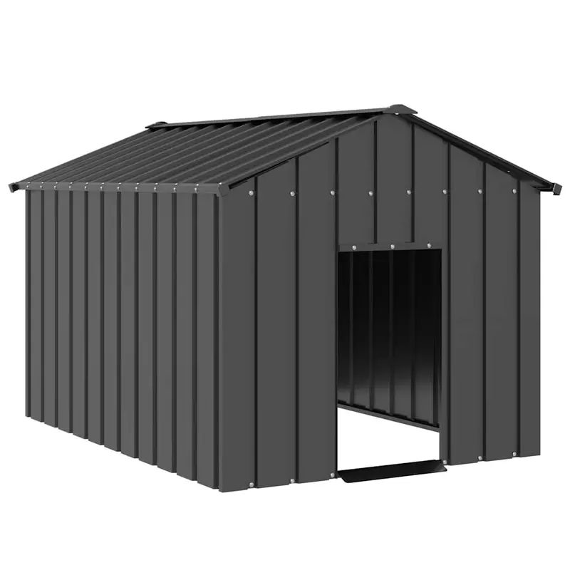 Caseta para perros con techo acero galvanizado 113x153x101 cm