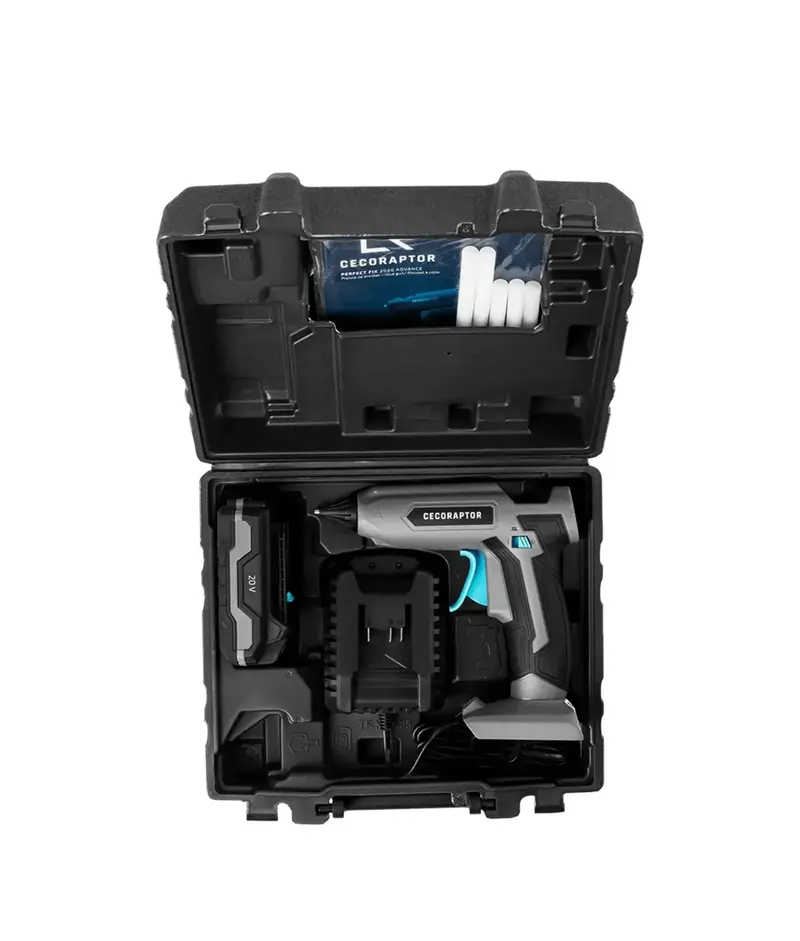 CecoRaptor Perfect Fix 2020 Pistola de encolar inalámbrica 20V 2000mAh con barras de 11mm y 150mm de largo Cecotec