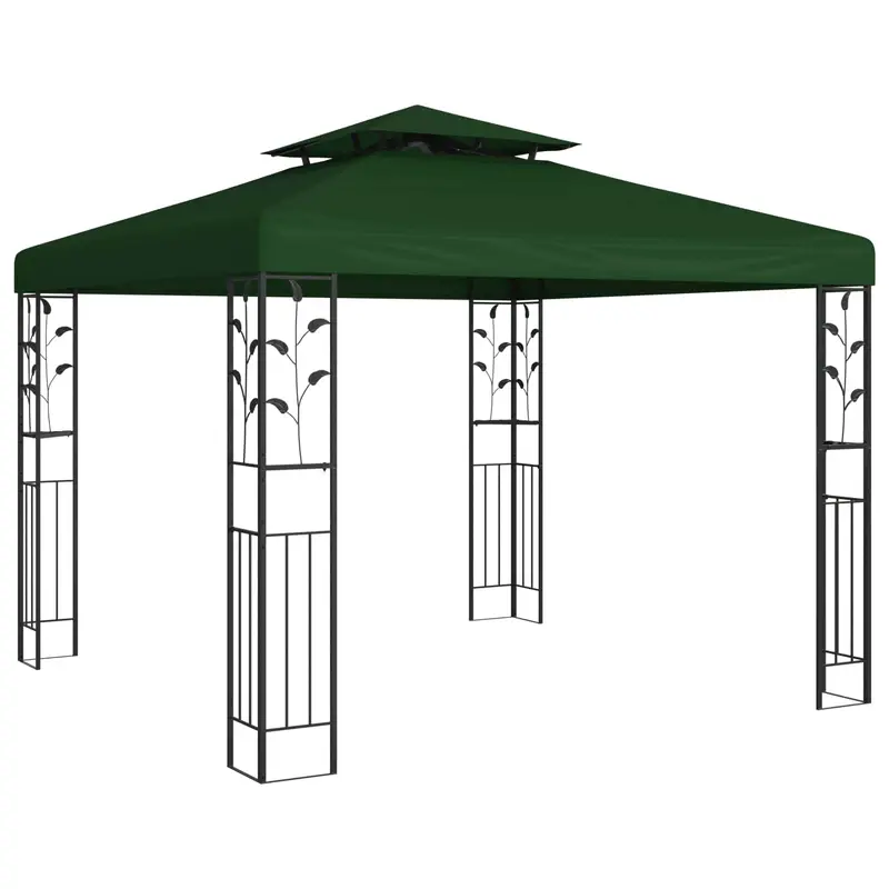 Cenador 3 x 3 x 2,68 m Verde Poliéster y Acero