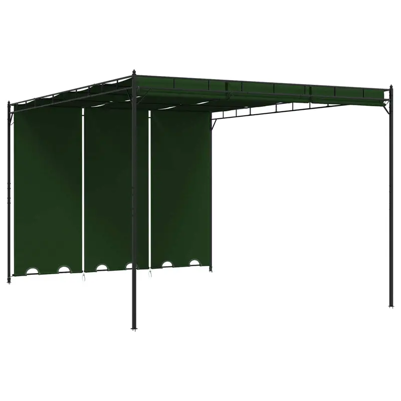 Cenador 4 x 3 x 2,3 m Verde Poliéster y Acero