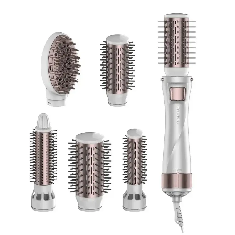 Cepillo de aire Bamba CeramicCare 5in1 Pro con 5 cabezales intercambiables tecnología Ion real y rotación automática Cecotec