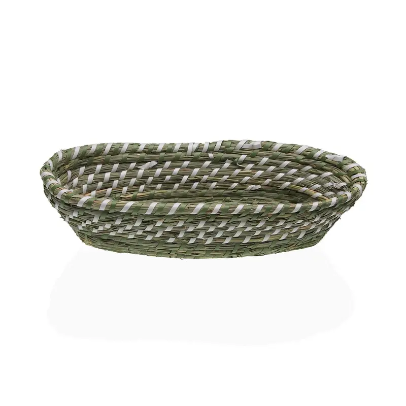 CESTA BLANCA Y VERDE 35 CM