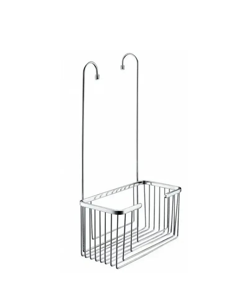 Cesta con rejilla para el baño fabricado en acero inoxidable con acabado en color cromo de Imex