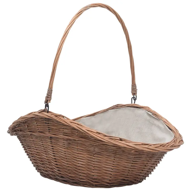 Cesta para leña con asa sauce natural 60x44x55 cm