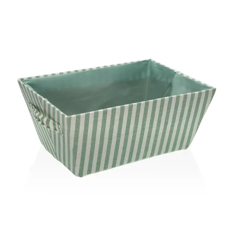 CESTA RECTANGULAR RAYAS VERDE