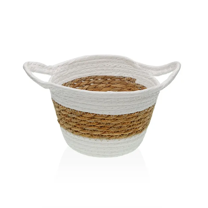 CESTA REDONDA CON ASAS BLANCA