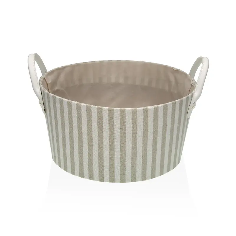CESTA REDONDA RAYAS GRIS