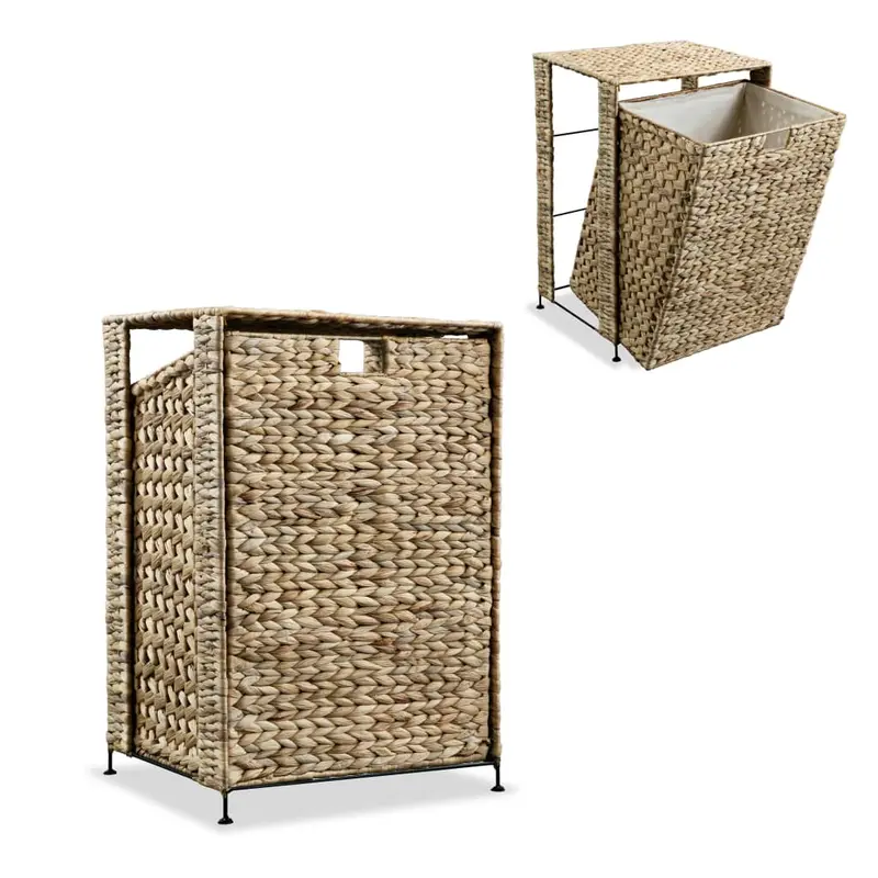 Cesto para la ropa sucia de jacinto de agua 44x34x64 cm
