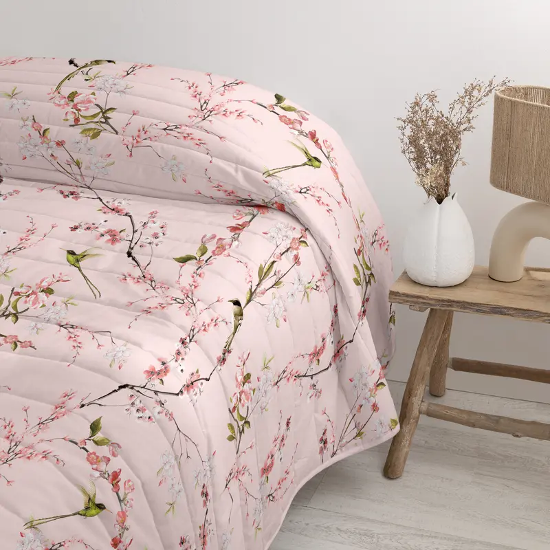 Chinoiserie rose Colcha