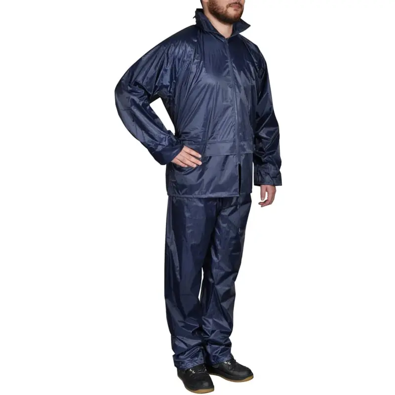 Chubasquero impermeable pantalón sudadera hombre azul marino L