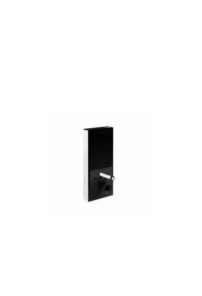 Cisterna Monolito 41 cm Aluminio y Cristal Templado Blanco/Negro Unisan
