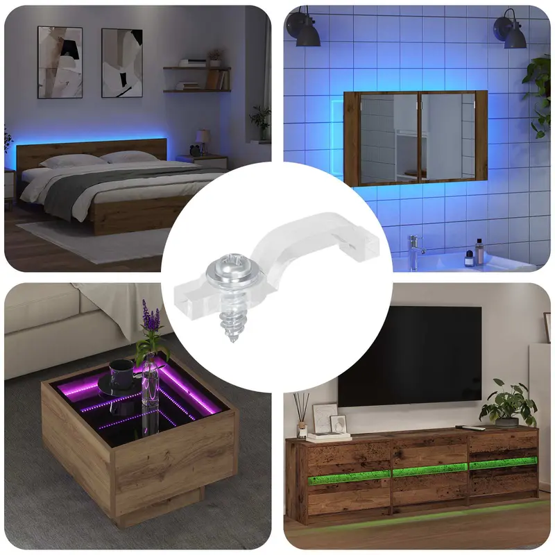 Clips de tira LED 12 pcs Transparente 23,8 x 7,3 x 4,3 mm