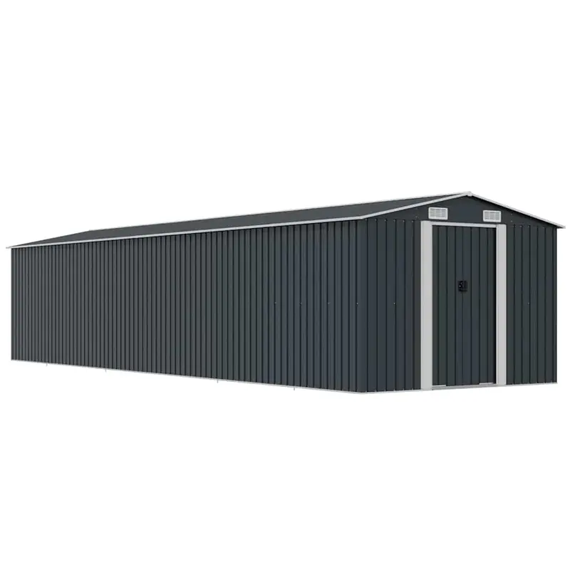 Cobertizo de jardín acero galvanizado antracita 257x990x181 cm