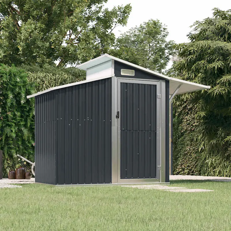 Cobertizo de jardín acero galvanizado antracita 270x130x208,5cm