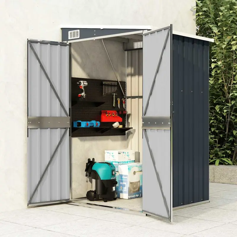 Cobertizo de jardín de pared acero galvanizado 118x100x178 cm
