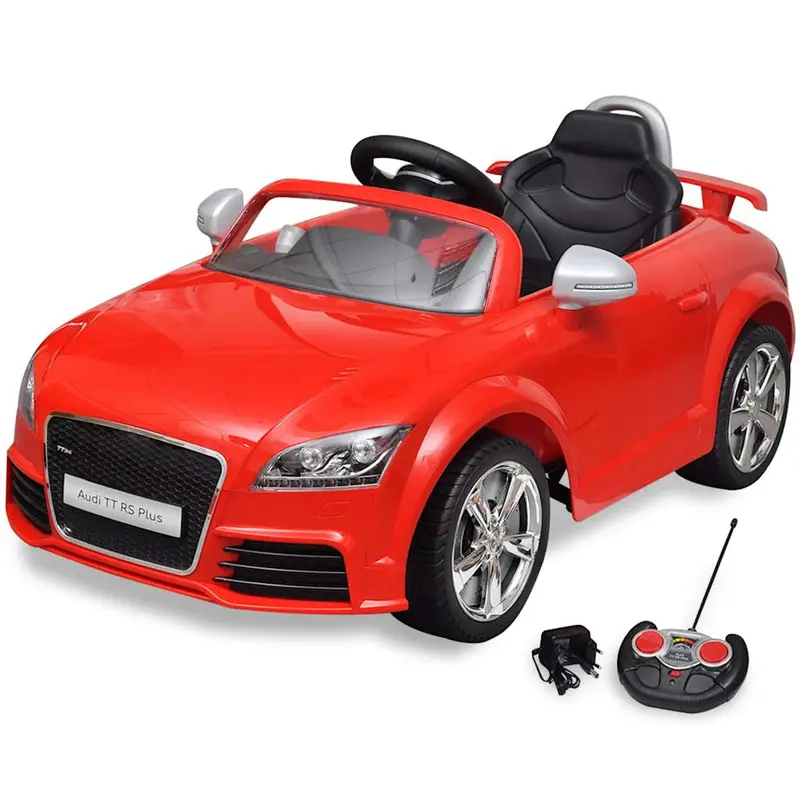Coche de juguete rojo con mando, modelo Audi TT RS