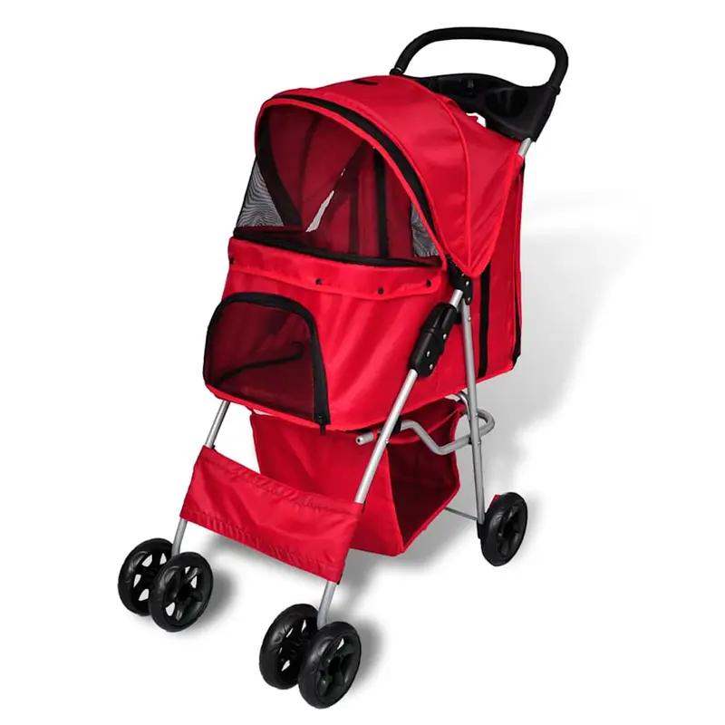 Cochecito para perros rojo