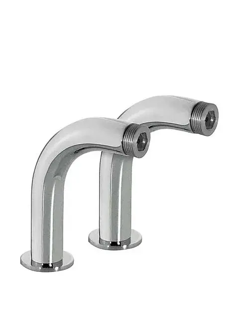 Codo adaptador para grifo de baño y ducha redondo con silenciador de latón cromado TRES