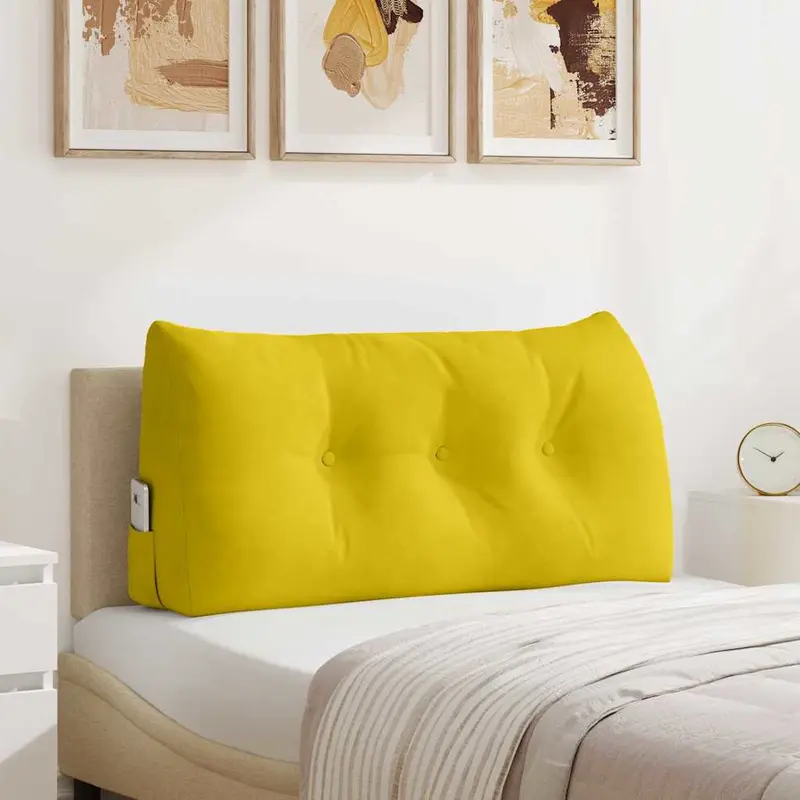 Cojín de Espalda Amarillo 100 x 24 x 50 cm Terciopelo