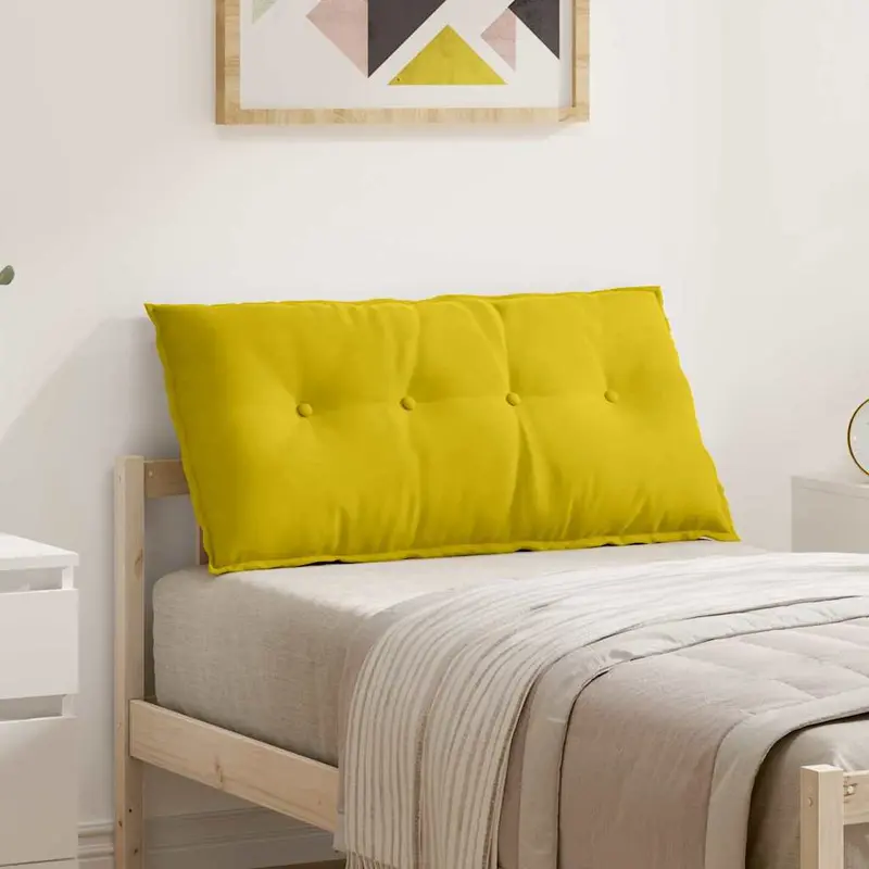 Cojín de Espalda Amarillo 100 x 50 cm Tela de pana