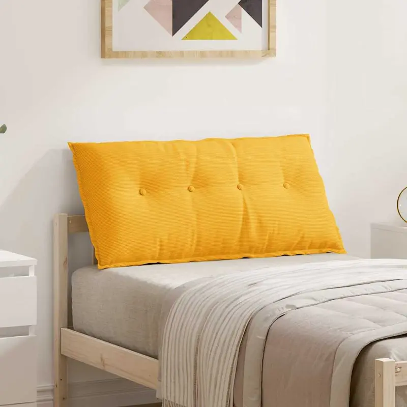 Cojín de Espalda Amarillo Claro 100 x 50 cm Tela de pana