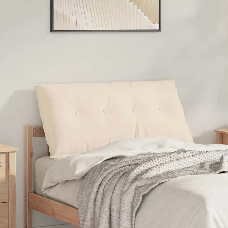 Cojín de Espalda Beige 100 x 50 cm Tela de microfibra