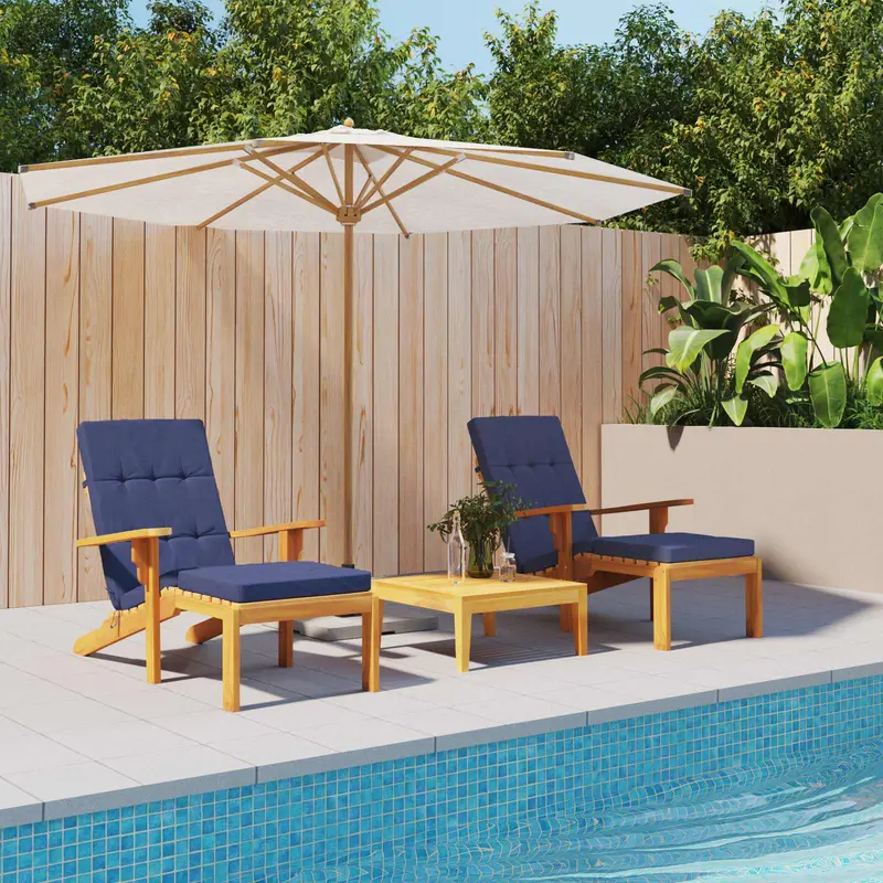 Cojín de exterior 2 pcs Azul marino 180 x 55 x 7 cm Tela