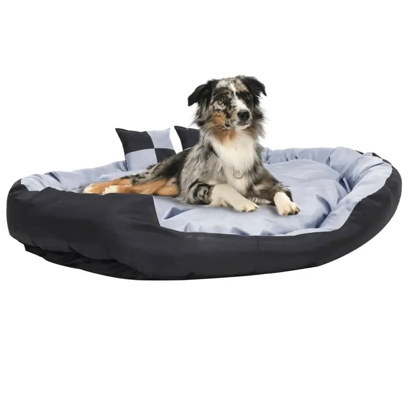 Cojín para perro reversible y lavable gris y negro 150x120x25 cm