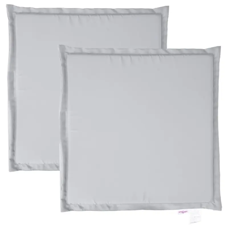 Cojines asiento de jardín cuadrados 2 uds gris claro 45x45x2 cm