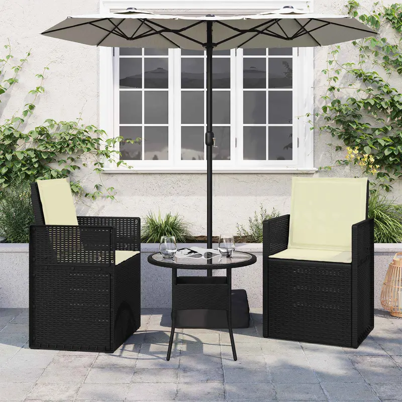 Cojines de Asiento y Respaldo 2 pcs Crema 47 x 45 x 2 cm