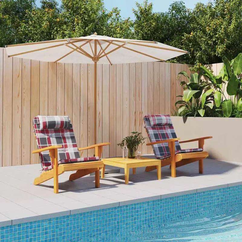 Cojines de sillas 2 pcs Cuadros Rojos 58 x 77 x 4,5 cm