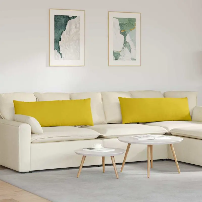Cojines de sofá 2 pcs Amarillo 120 x 40 cm Tela de pana