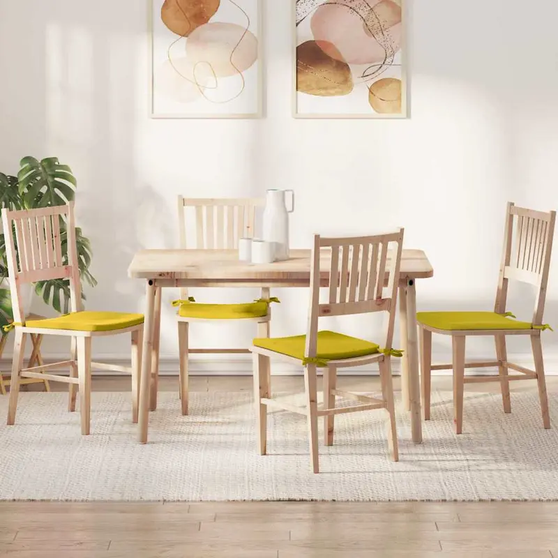 Cojines para asiento 4 pcs Amarillo 40 x 40 x 3 cm Terciopelo