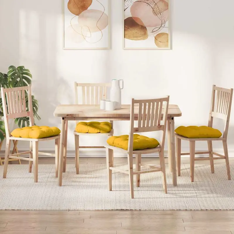 Cojines para asiento 4 pcs Amarillo Claro 40 x 40 cm