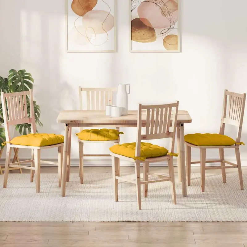Cojines para asiento 4 pcs Amarillo Claro 40 x 40 x 6 cm